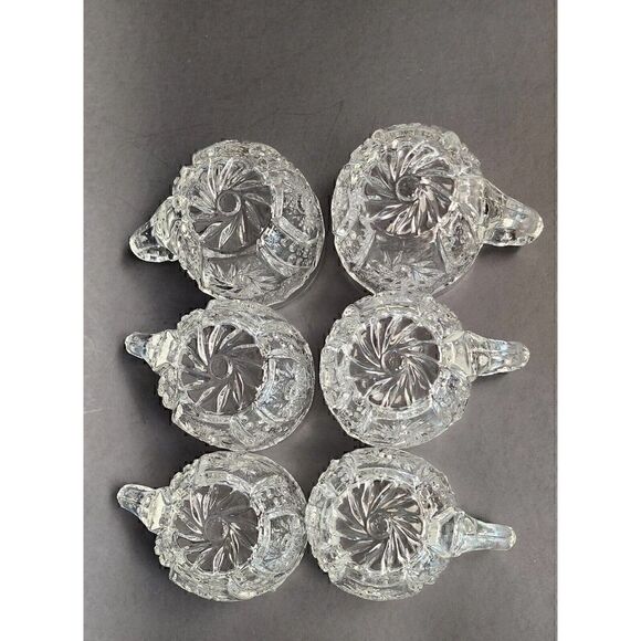 Vintage Fenton Punch cup coin dot Clear Glass Set Of 7 Rare No Chips Or … - Picture 6 of 6